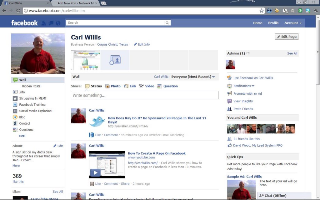 how to create a page on Facebook
