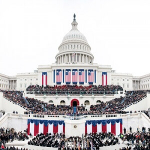 United States Capitol building and flags representing leadership and entrepreneurship